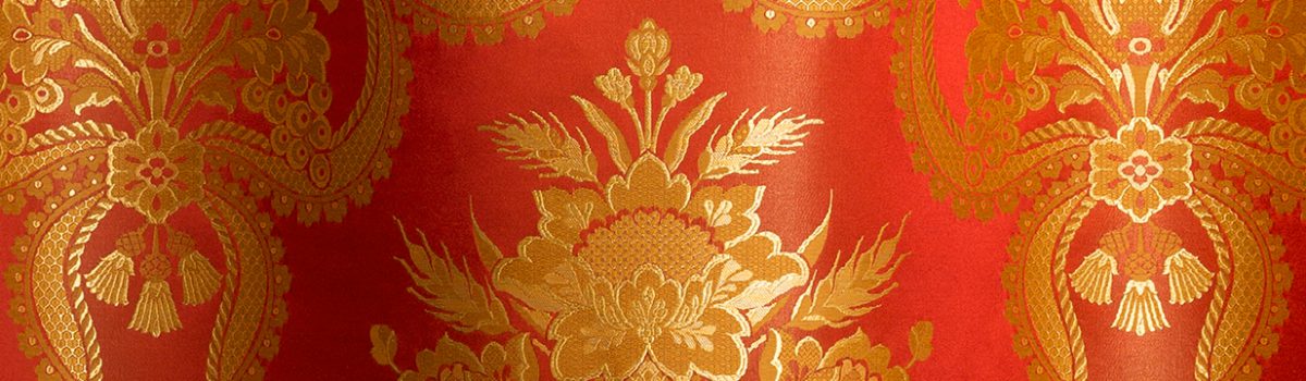 Reale Ribbon Damask Fire Retardant